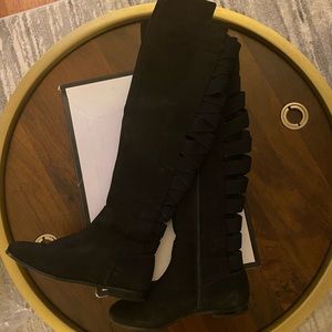 Black Suede knee high boots